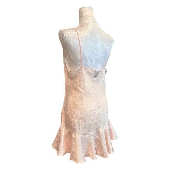 Vintage Satin Mermaid Slip Dress Light Pink Medium Floral Jacquard Y2K Romantic - Picture 15 of 16